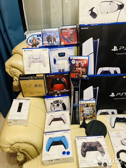 Топ Готовые Игровые Наборы PS5 2 Джойстика+Игры