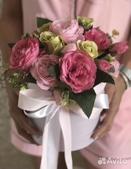 Букет из эко пионов и роз