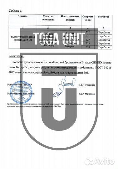 Комплект баллистики для бронежилета Ars Arma