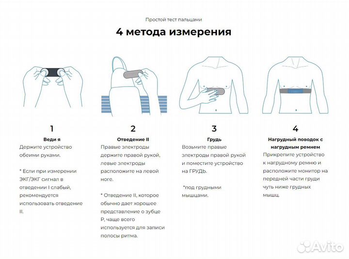 Портативный монитор экг Wellue DuoEK