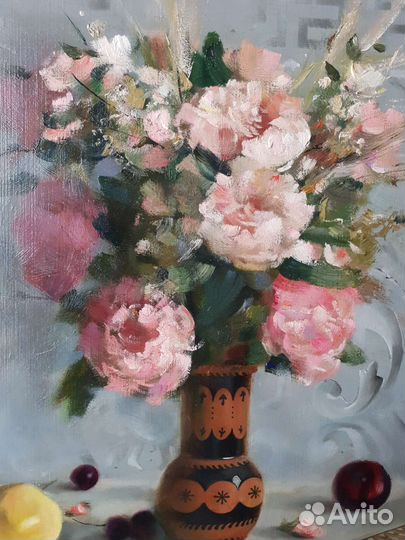 Картина натюрморт с пионами