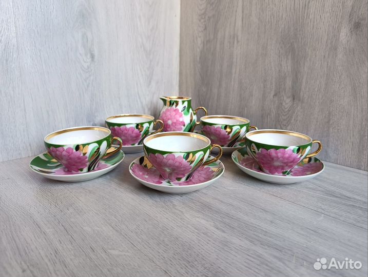 Чайный сервиз дулево астры, георгины