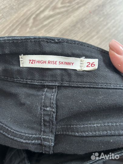 Джинсы levis 721 high rise skinny 26/28 черные