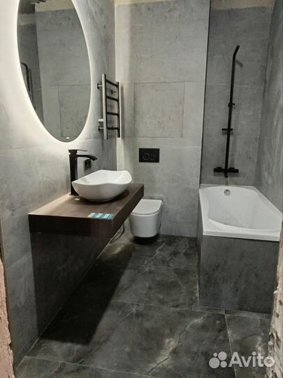 Укладка плитки Ремонт ванной комнаты с Гарантией