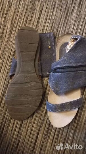 Босоножки джинсовые