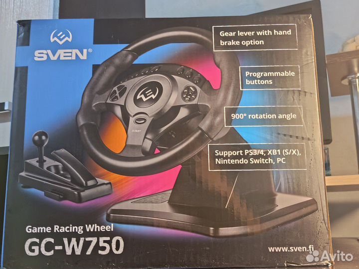 Игровой руль с педалями и коробкой передач