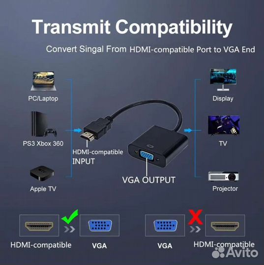 Переходник с vga на hdmi