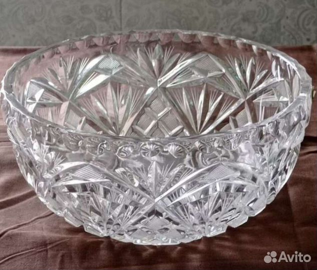 Салатник хрустальный Богемия времен СССР