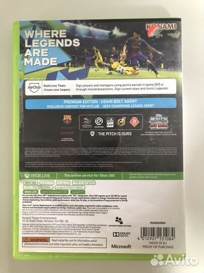 PES 2018 для xbox 360 (лицензия)