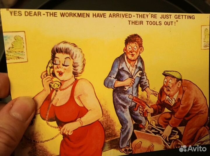Открытка в стиле пин-ап юмор Англия