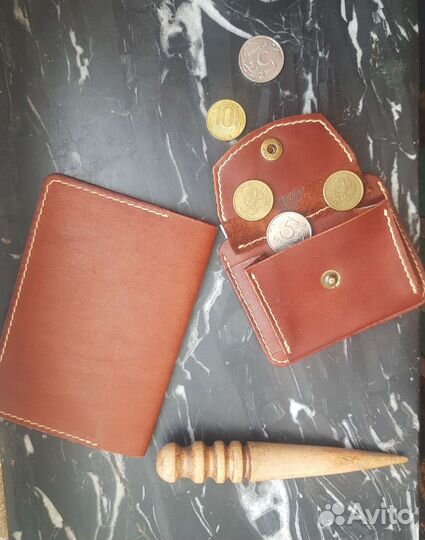 Обложка для паспорта и кардхолдер кожаная