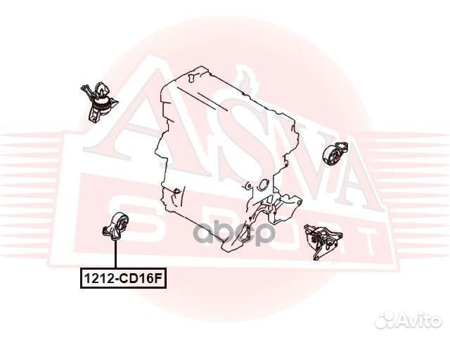 Подушка двигателя передняя 1212CD16F asva