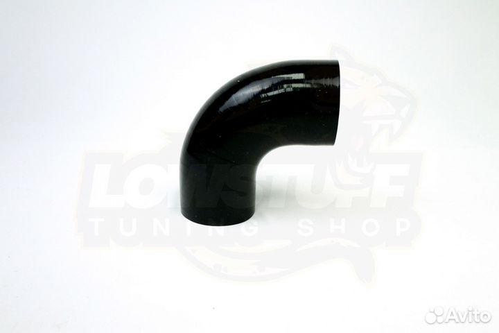 Патрубок силиконовый 90 град 51мм длина 100мм стенка 5мм черный