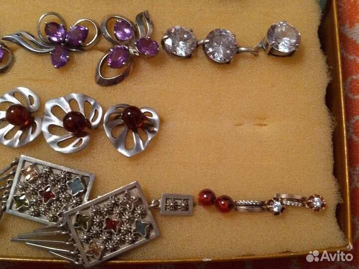 Кольца, серьги, комплекты из серебра 925