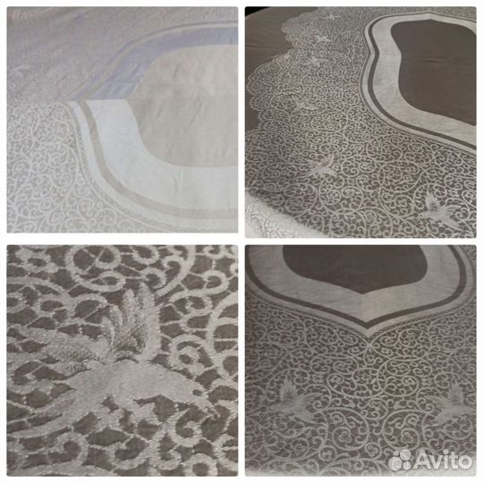 Льняная Скатерть белая хлопок. Круглая скатерть