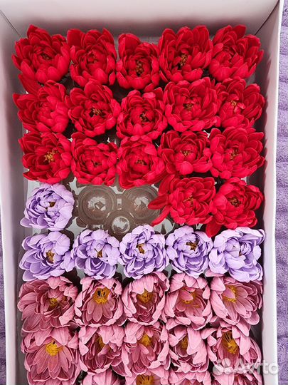 Мыльные цветы в коробке