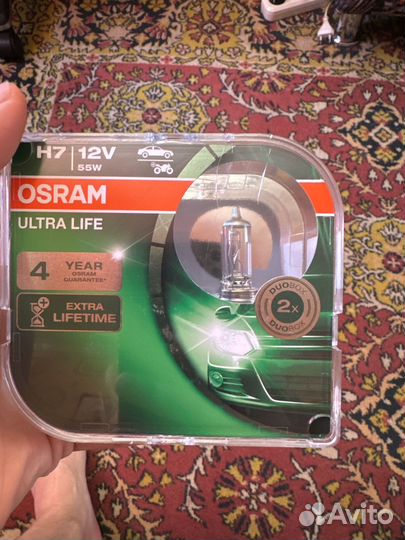 Лампочки osram h7 новые (2шт)