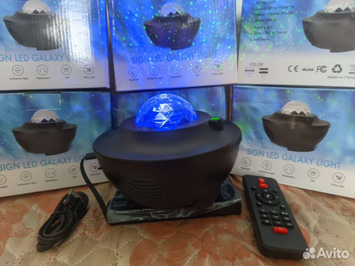 Ночник проектор Звёздное небо 8w 3D Блютуз колонка