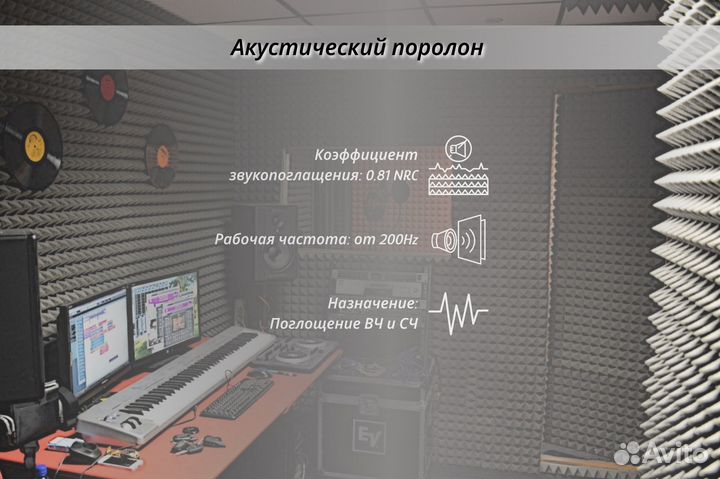 Акустический поролон пирамида