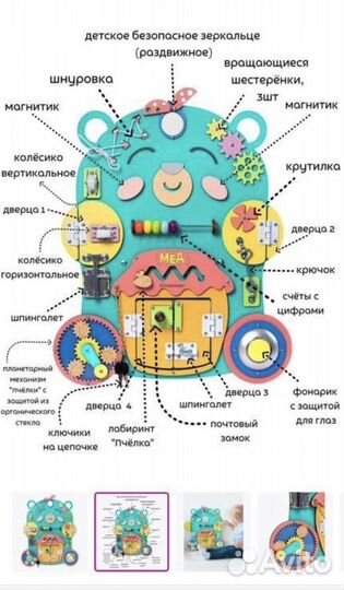 Бизиборд мишка kindersmart