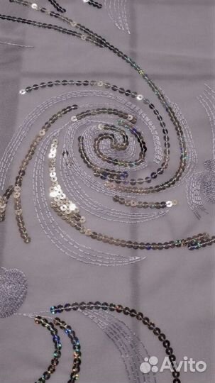 Шифон сиреневый с пайетками ткань 3,2 метра