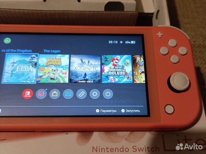 Nintendo Switch Lite + флэшка + игры