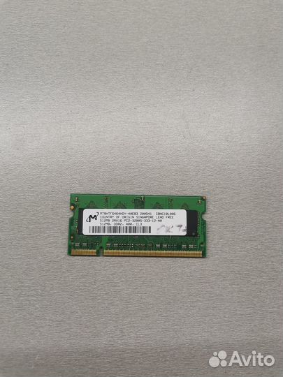 Оперативная память SO-dimm DDR2 2х512Mb 400Mhz