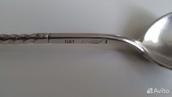 Серебряная антикварная чайная ложка 1892г