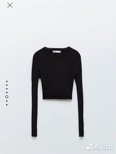 Укороченный свитер zara в рубчик