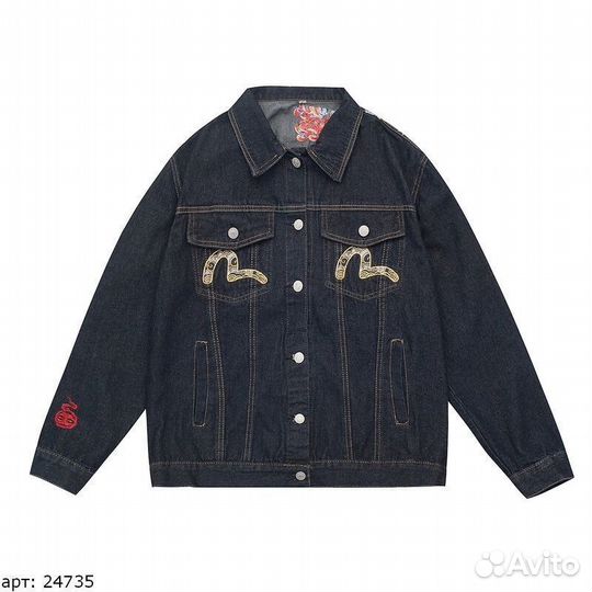 Джинсовая куртка Evisu Синяя