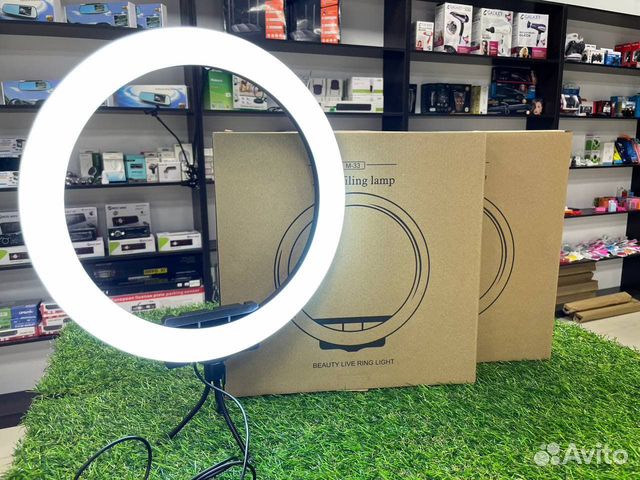 Кольцевая лампа 33см со штативом