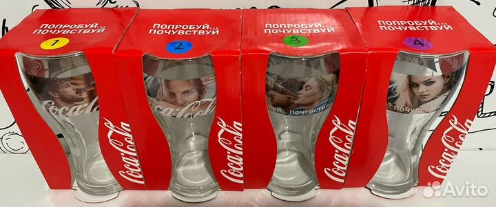 Набор 4 стакана с девушками Кока-кола