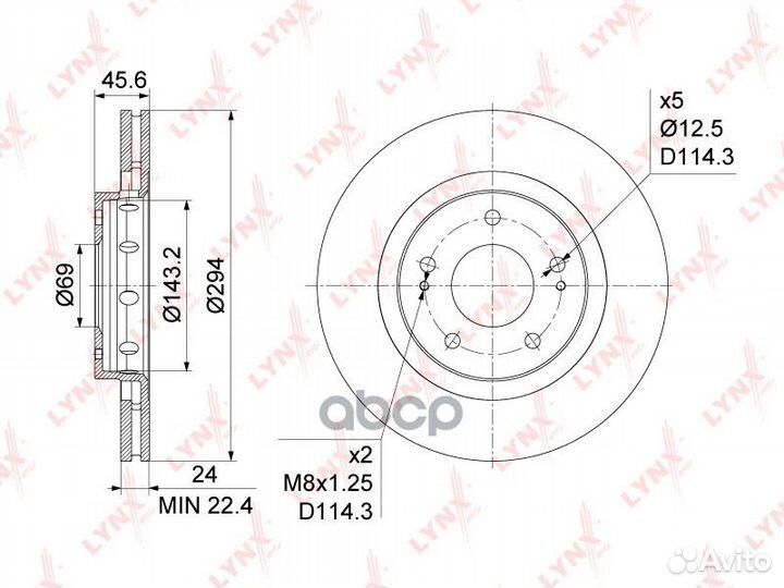 Диск тормозной передний (294x24) mitsubishi Out