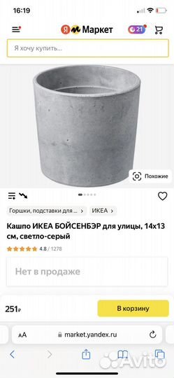 Горшок для цветов IKEA
