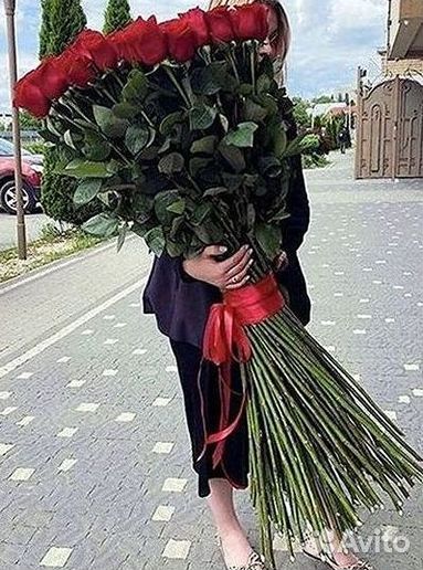 Розы высокие Доставка цветов