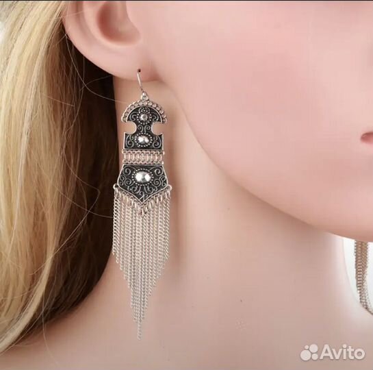 Серьги с цепочками
