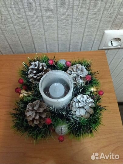 Новогодняя поделка подсвечник для сада школы