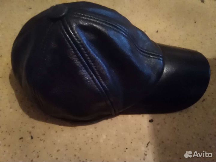 Бейсболка кожаная мужская 58р