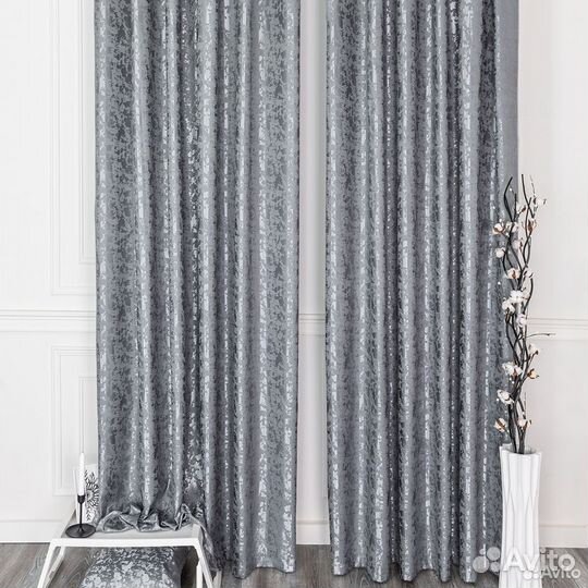 Шторы Версаль Серый готовые и на заказ
