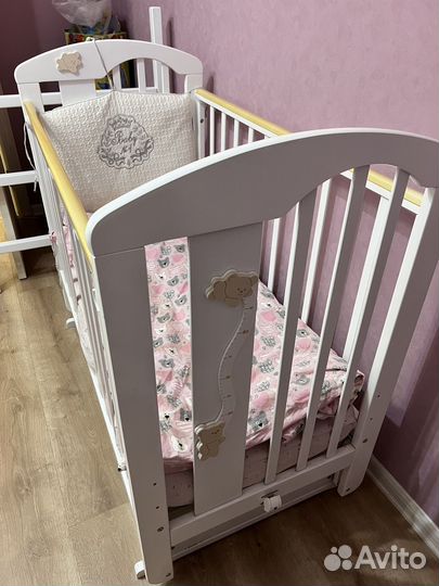 Кровать детская с маятником Могжа красная звезда