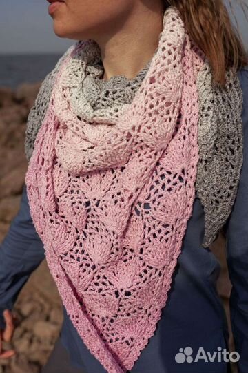 Бактус (косынка, шаль) хлопковый ручной работы