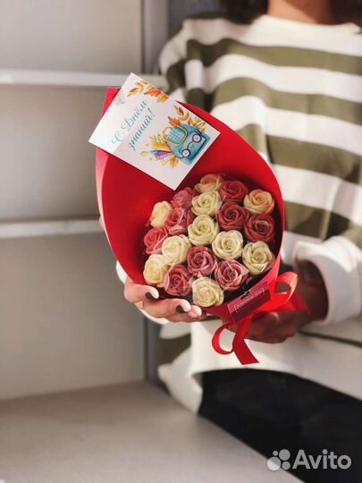 Шоколадные розы подарок на 1 сентября