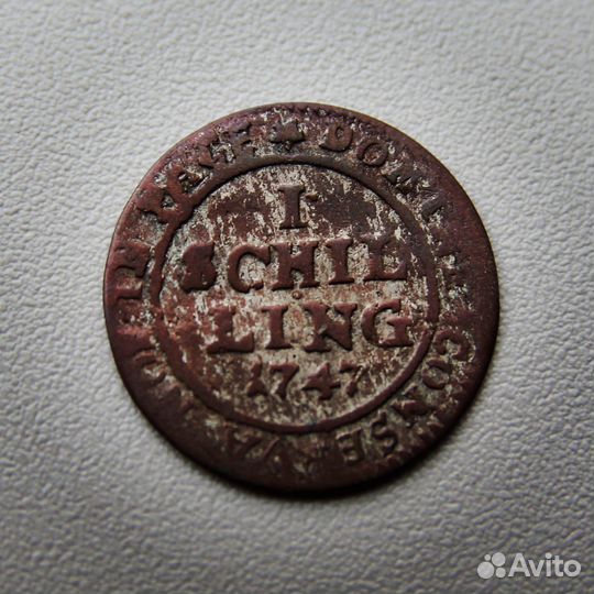 Швейцария Цюрих серебярный 1 шиллинг 1747 года