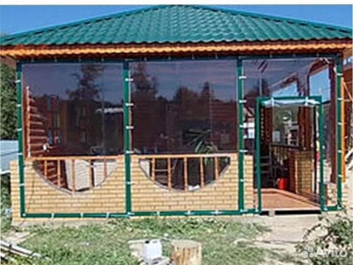 Мягкие пвх окна на беседку прозрачные рулонные