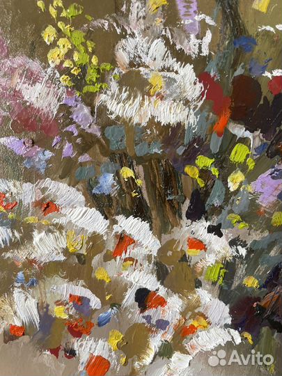 Картина маслом натюрморт Букет полевых цветов