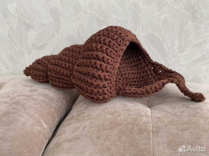 Вязаная интерьерная ракушка из полиэфирного шнура