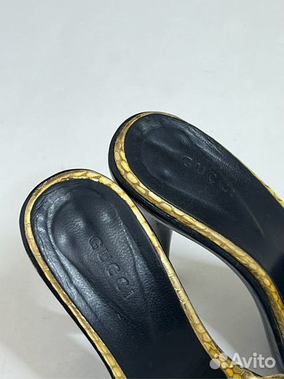 Золотые винтажные туфли Gucci 36 оригинал