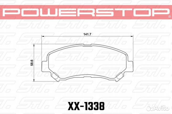 Колодки тормозные 17-1338 PowerStop Z17 передние M