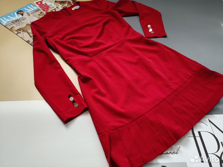 Платье нарядное красное self made 46