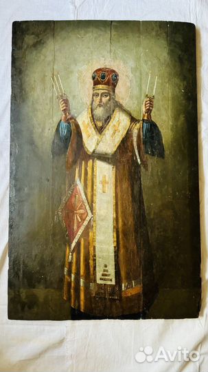 Икона храмовая старинная Святитель Петр Московский